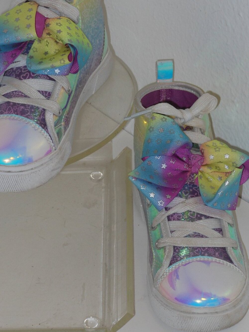 JOJO SIWA MULTI-COLOR LACE UP ANKLE BOOTS SIZE 4 FOR GIRLS